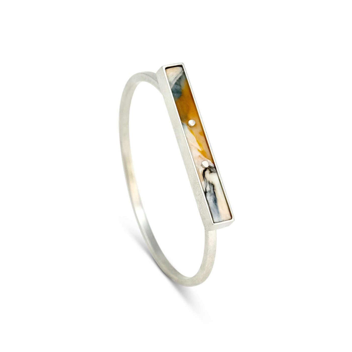 Legacy Bangle in Silver with Recycled Plastic